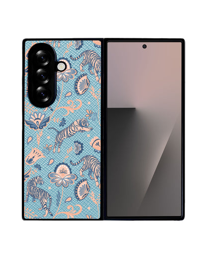 Android Flip / Fold Leather Grip - Tiger & Floral 5.0
