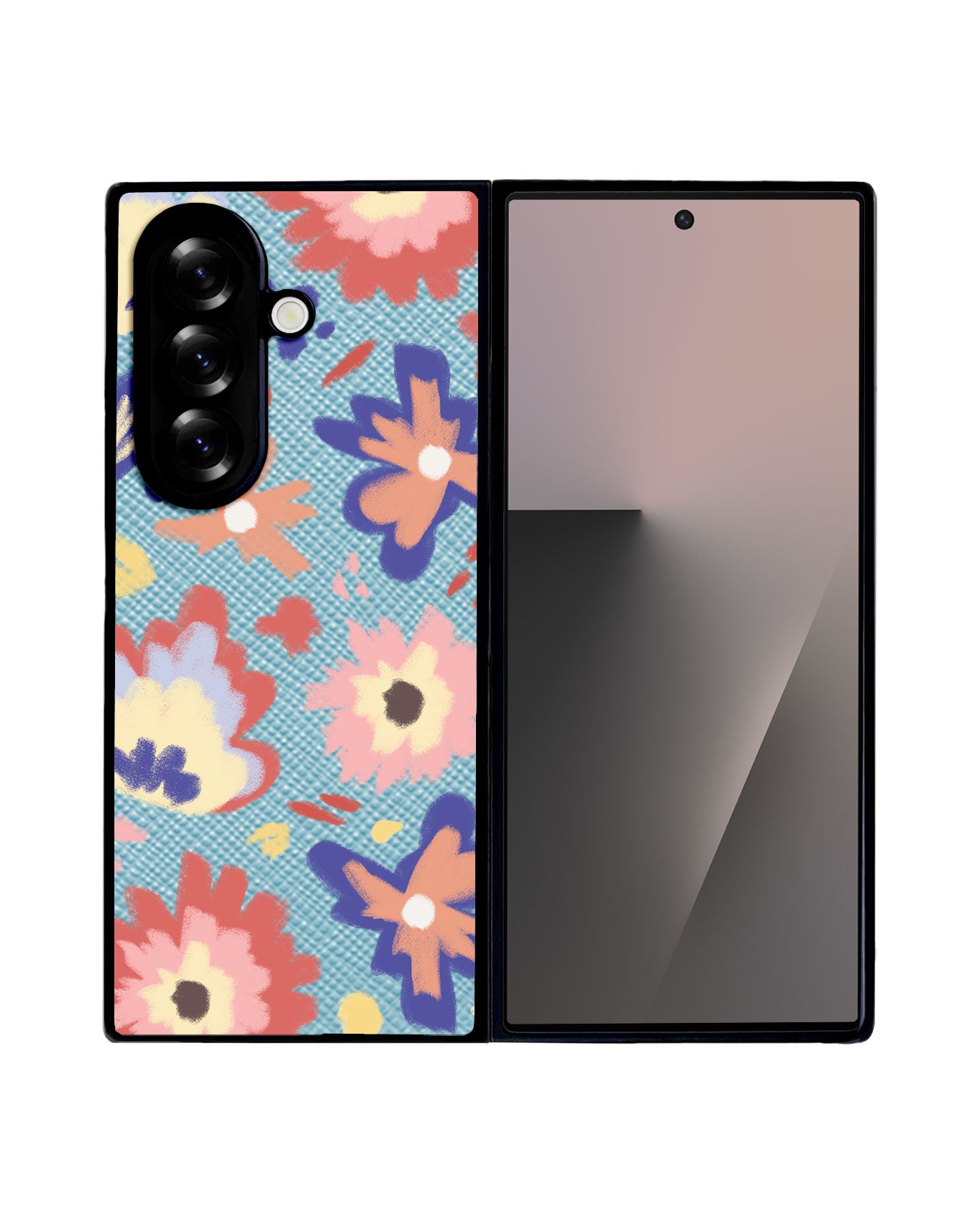 Android Flip / Fold Leather Grip - Flower Lovers
