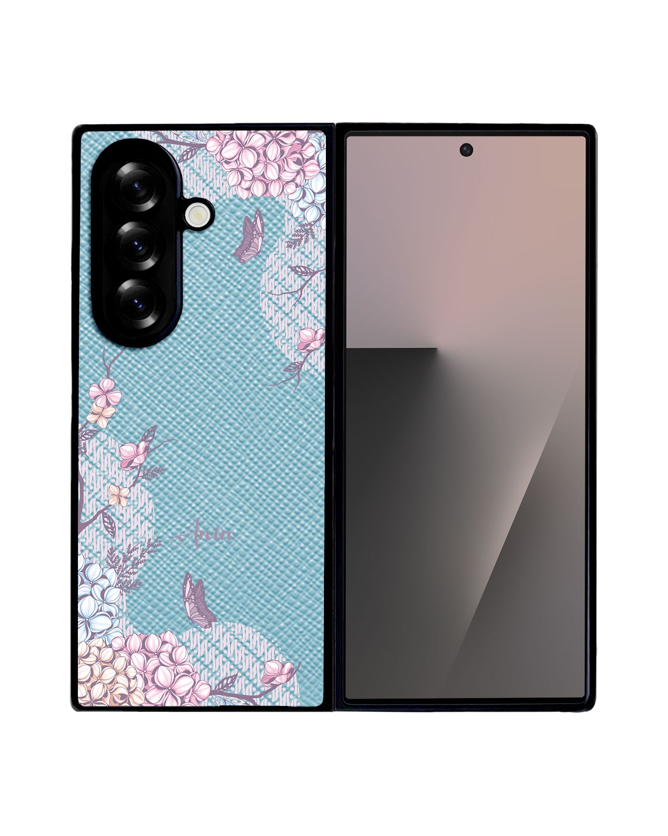 Android Flip / Fold Leather Grip - Batik Floral