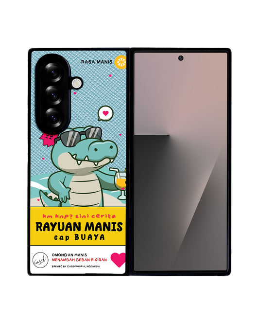 Android Flip / Fold Leather Grip - Cap Buaya