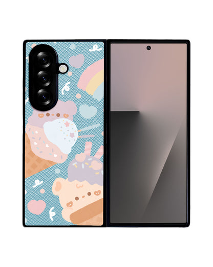 Android Flip / Fold Leather Grip - Ice Cream for Teddy
