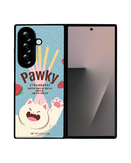 Android Flip / Fold Leather Grip - Pawky Cat