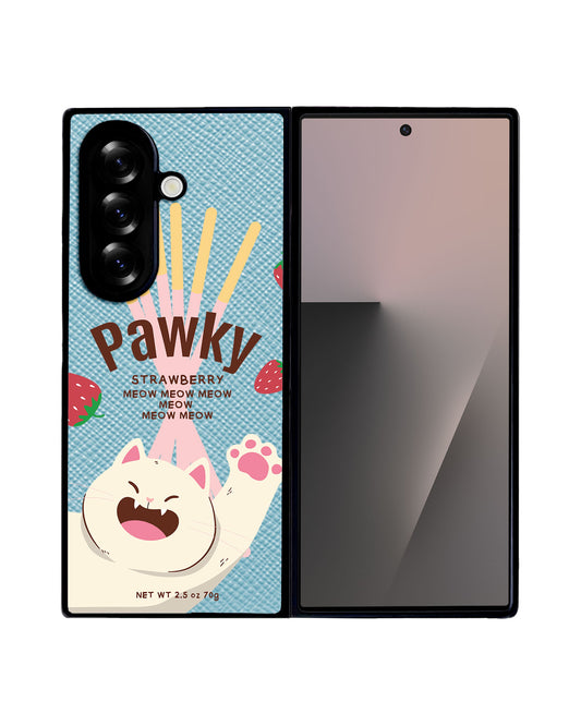 Android Flip / Fold Leather Grip - Pawky Cat