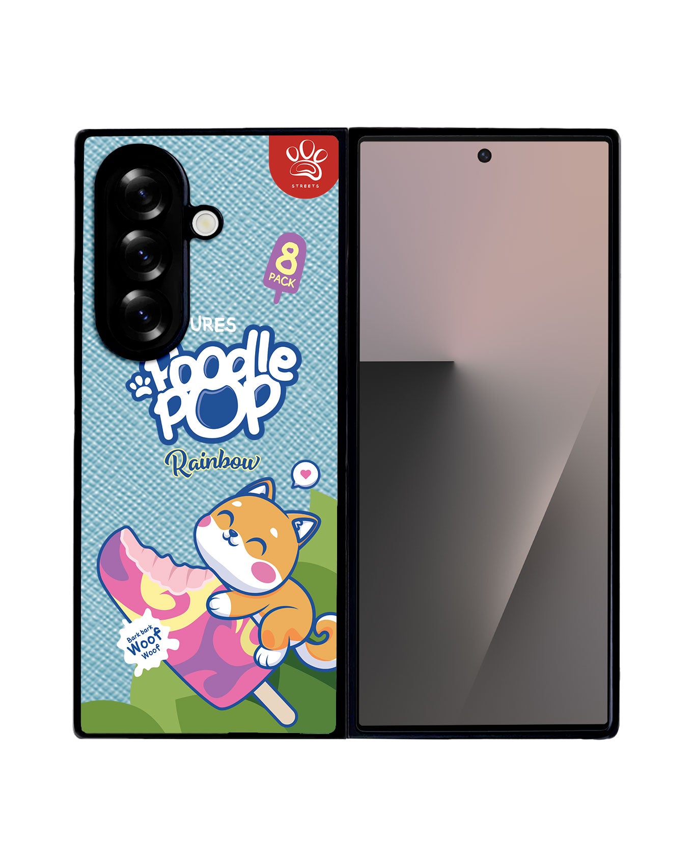 Android Flip / Fold Leather Grip - Poodle Pop