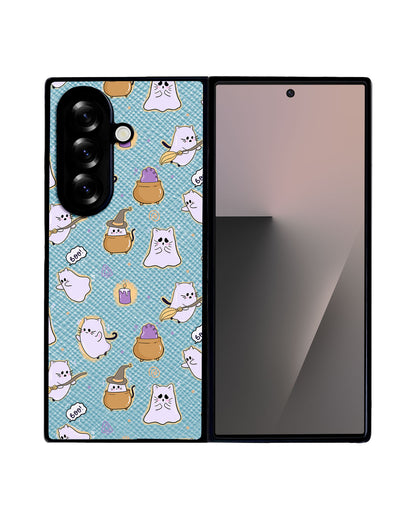 Android Flip / Fold Leather Grip - Spooky Cat