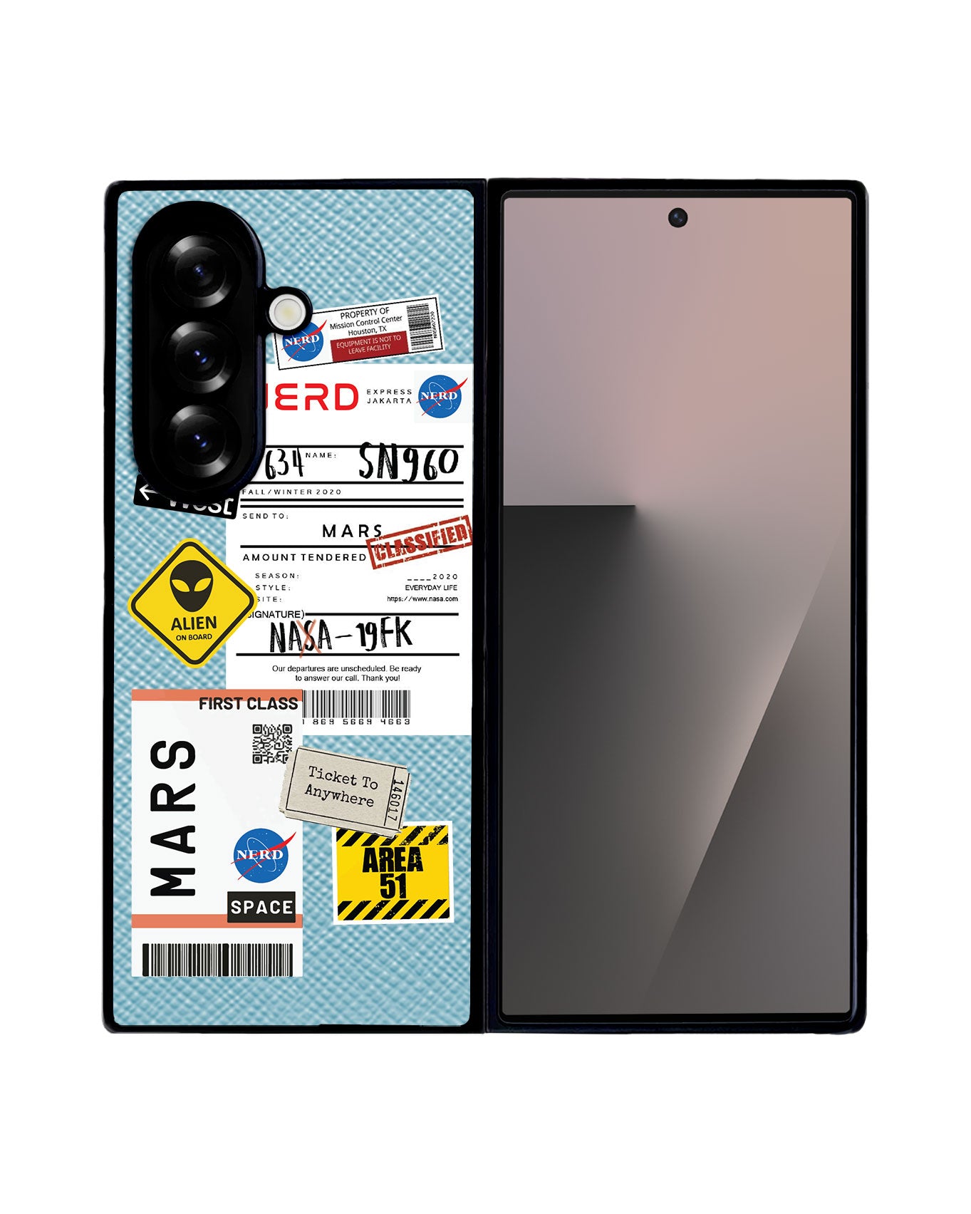 Android Flip / Fold Leather Grip - Ticket to Mars