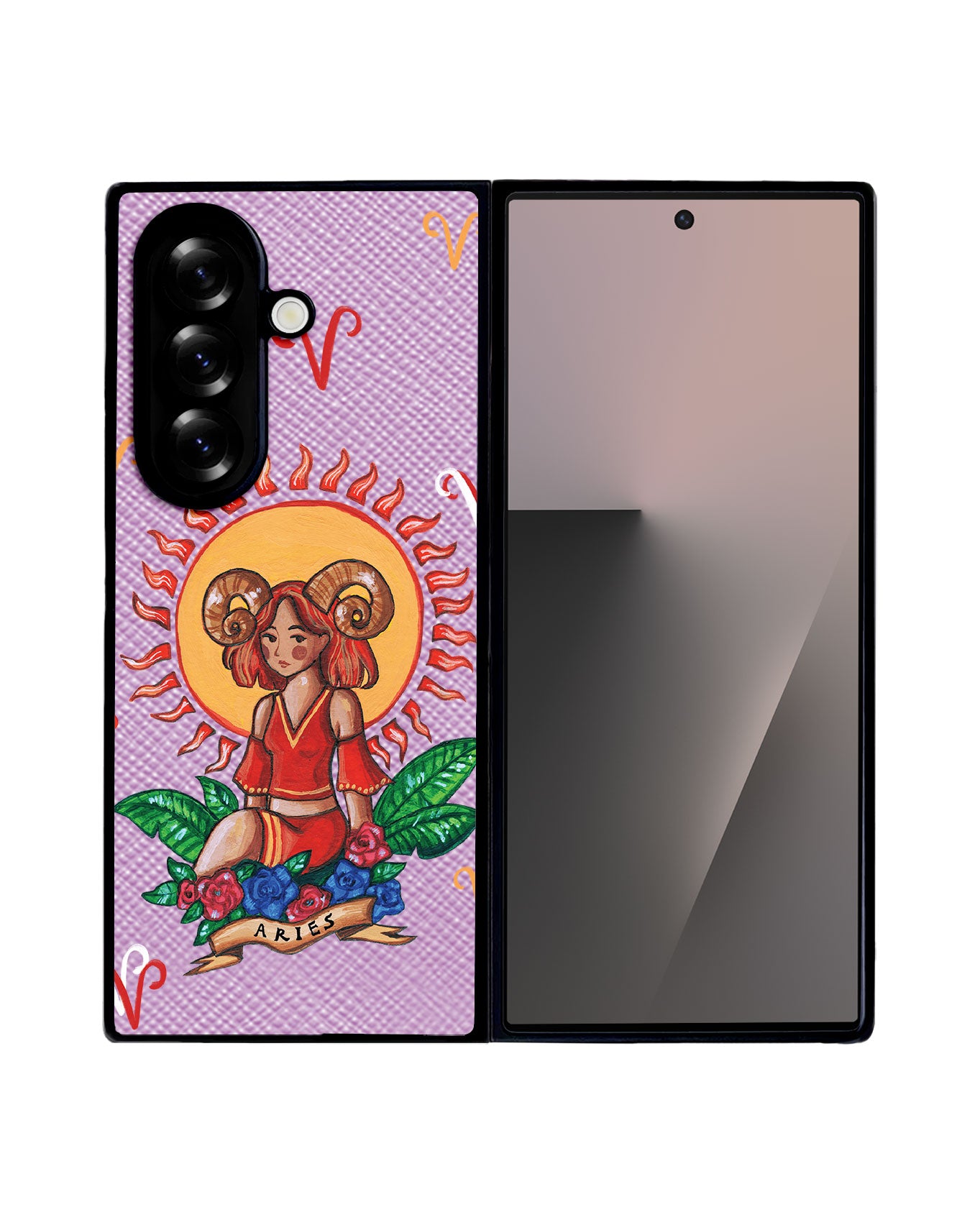 Android Flip / Fold Leather Grip - Aries