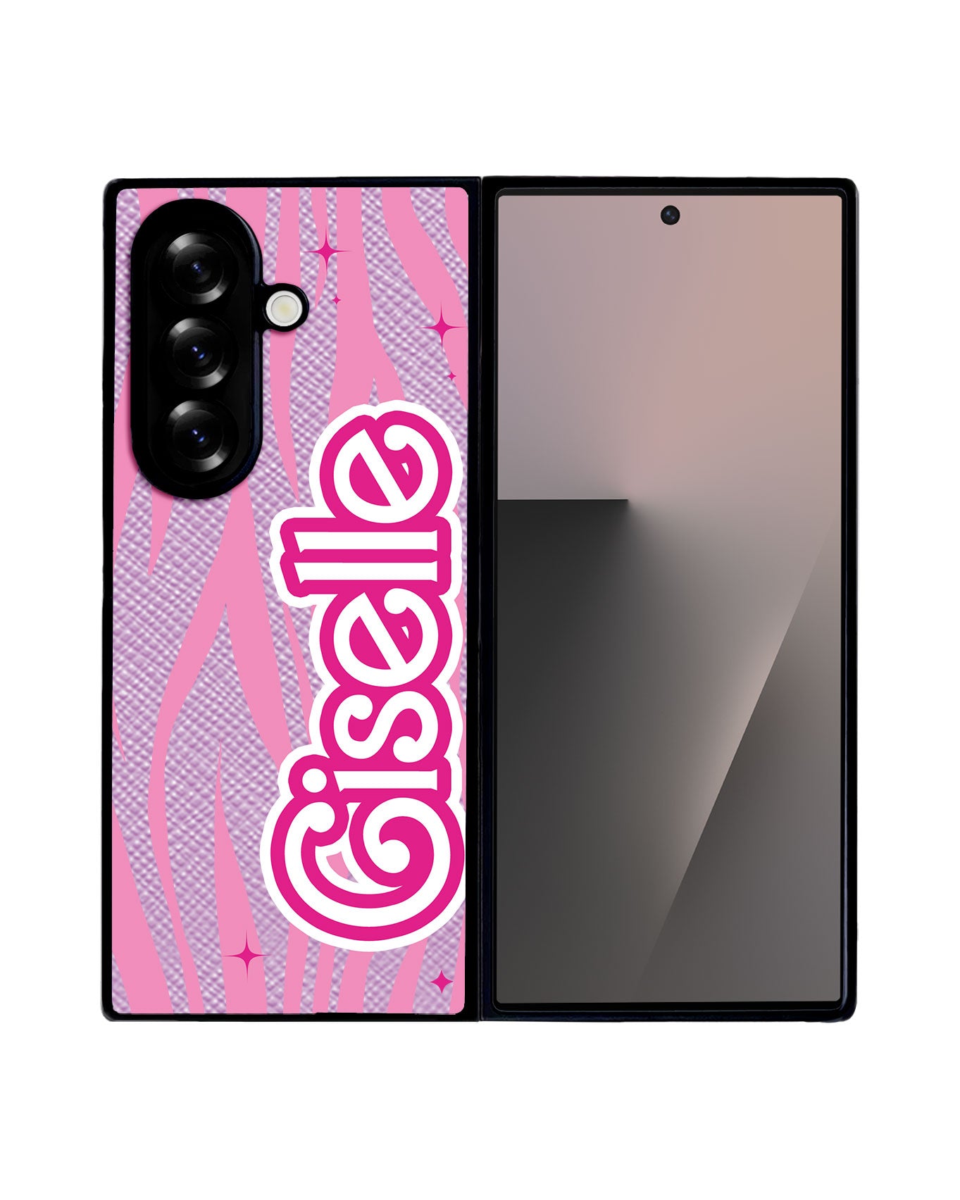 Android Flip / Fold Leather Grip - Barbie Zebra Pattern