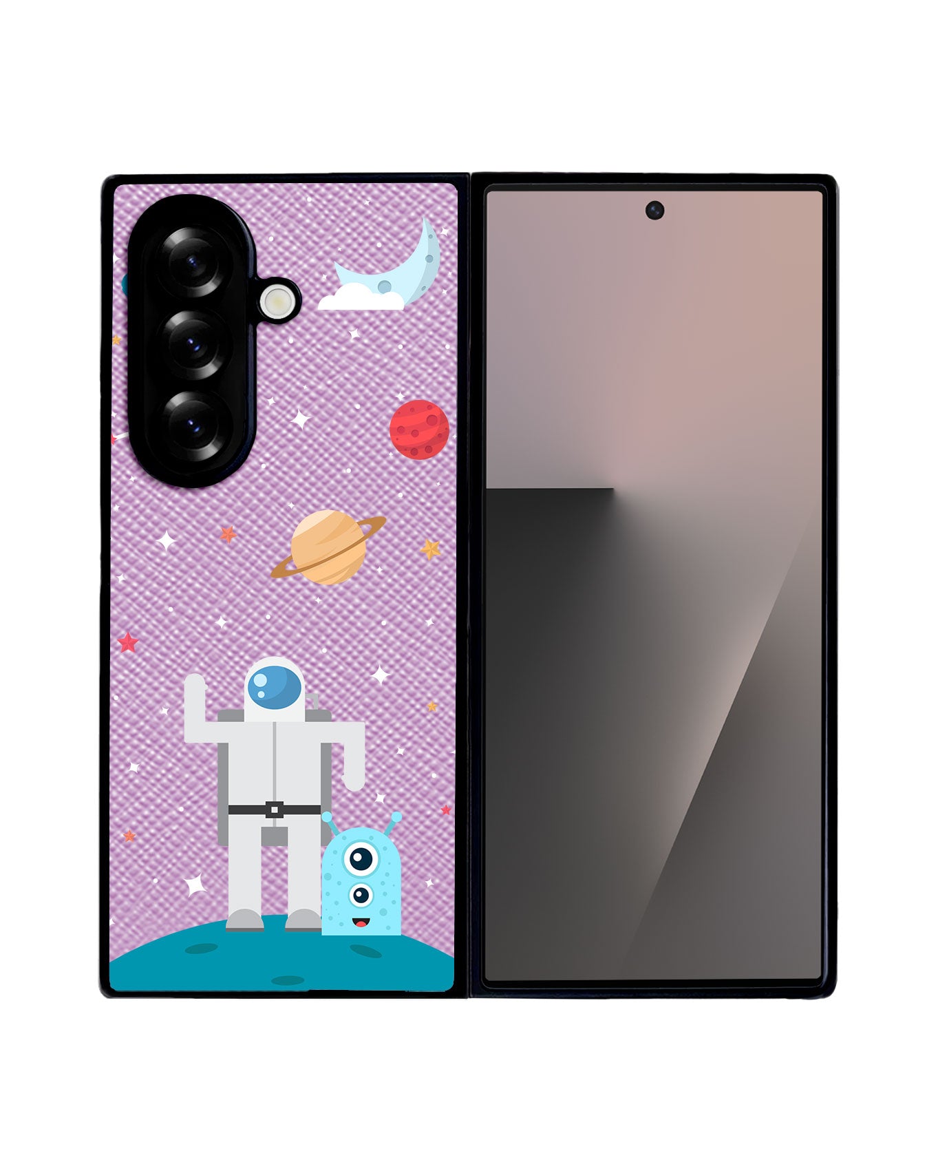 Android Flip / Fold Leather Grip - Blue Alien