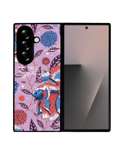 Android Flip / Fold Leather Grip - Fish & Floral 2.0