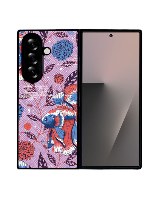 Android Flip / Fold Leather Grip - Fish & Floral 2.0