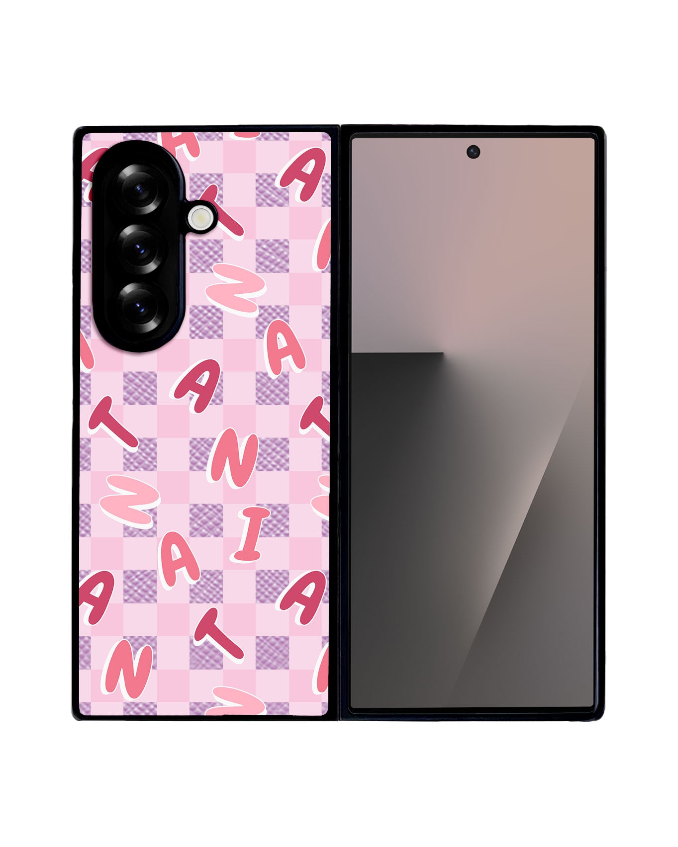 Android Flip / Fold Leather Grip - CUSTOM MONOGRAM 3.0 Checkered 1.0