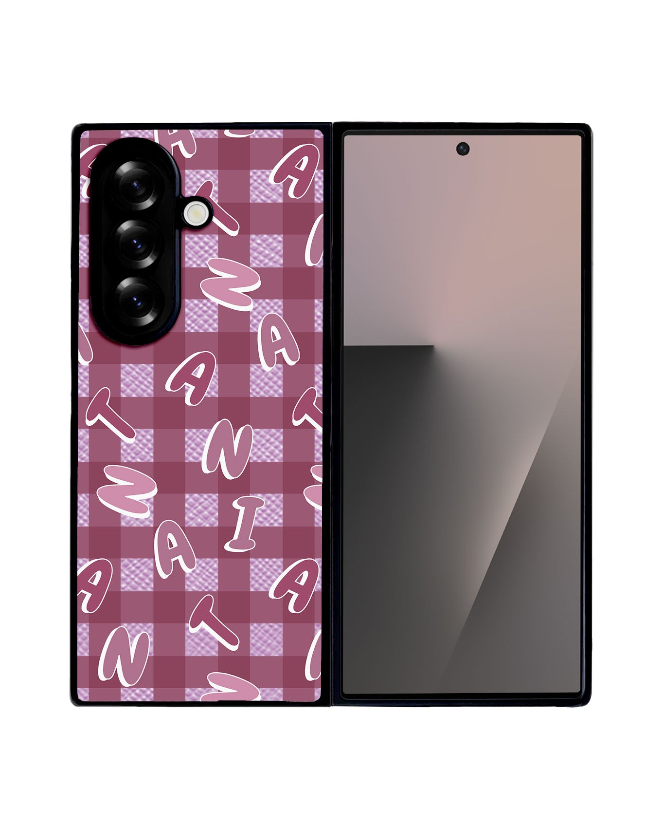 Android Flip / Fold Leather Grip - CUSTOM MONOGRAM 3.0 Checkered 2.0