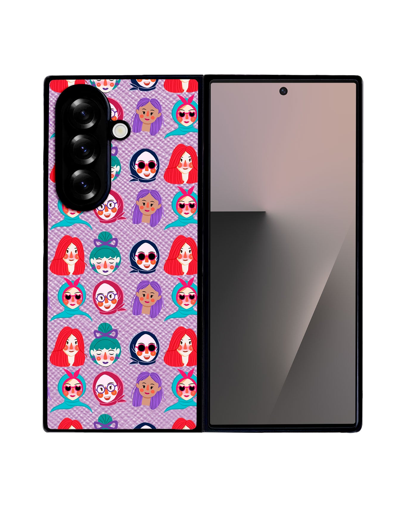 Android Flip / Fold Leather Grip - Cute Sweety Faces