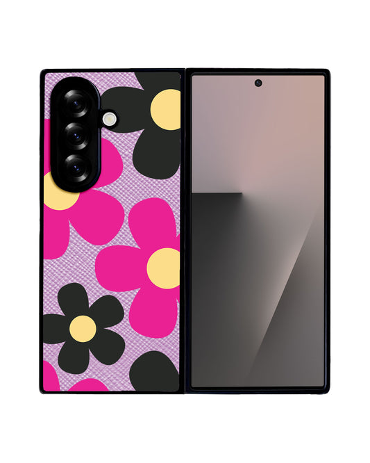 Android Flip / Fold Leather Grip - Daisy Hot Pink