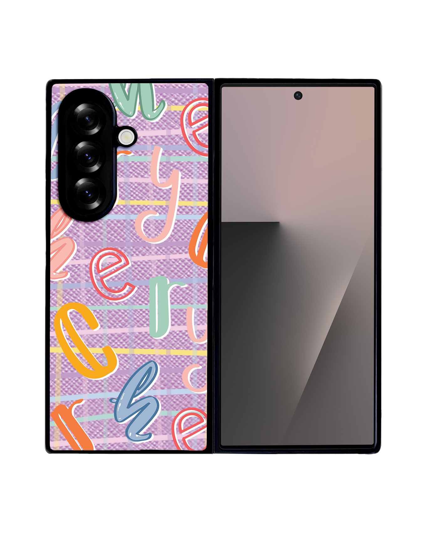 Android Flip / Fold Leather Grip - Doodle Monogram 1.0