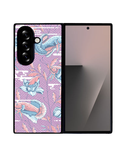 Android Flip / Fold Leather Grip - Fish & Floral 3.0