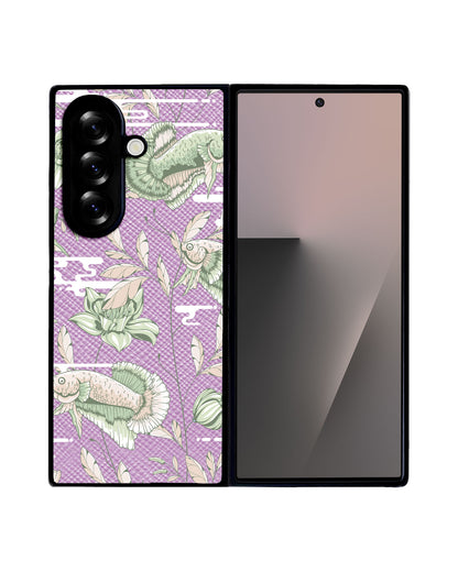Android Flip / Fold Leather Grip - Fish & Floral 6.0