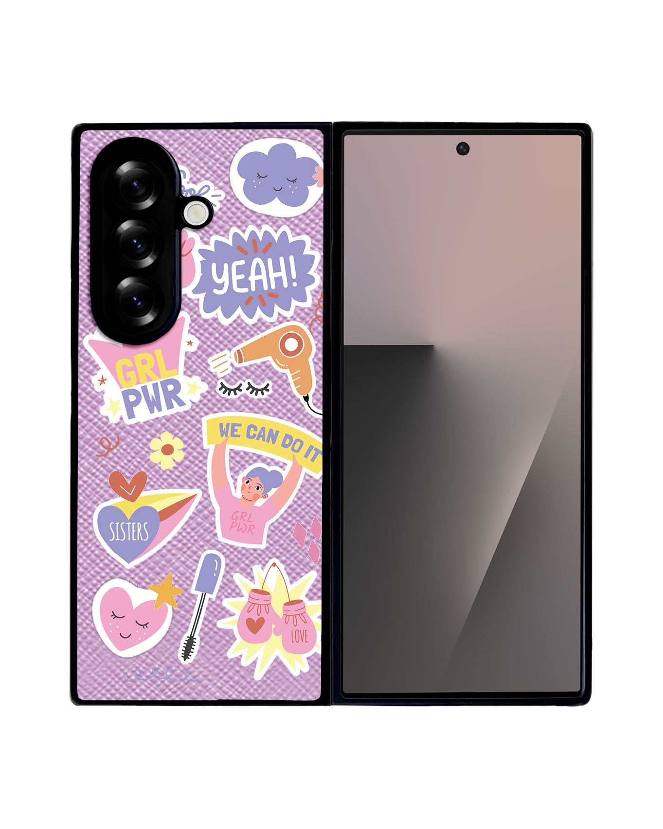 Android Flip / Fold Leather Grip - Girl Power Sticker Pack