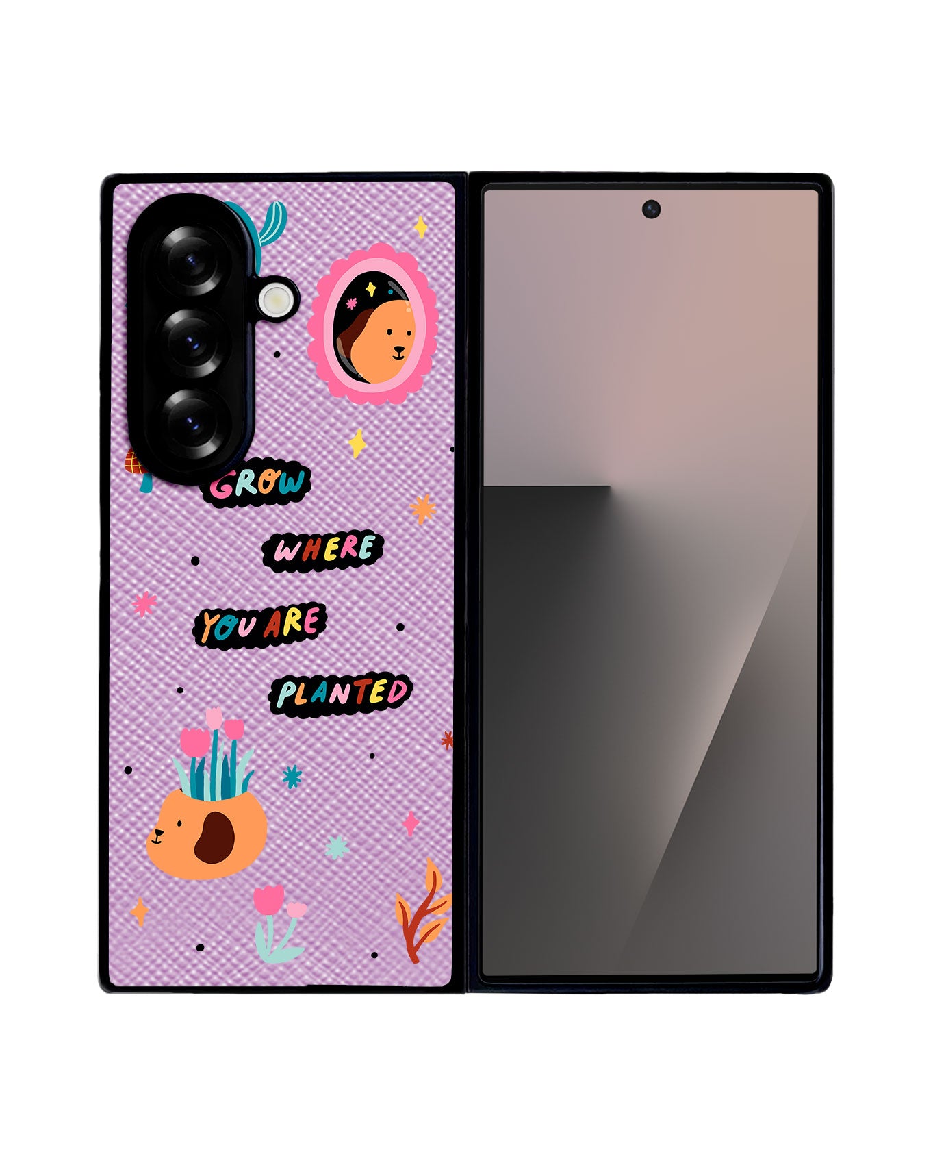 Android Flip / Fold Leather Grip - Grow Where You are Planted