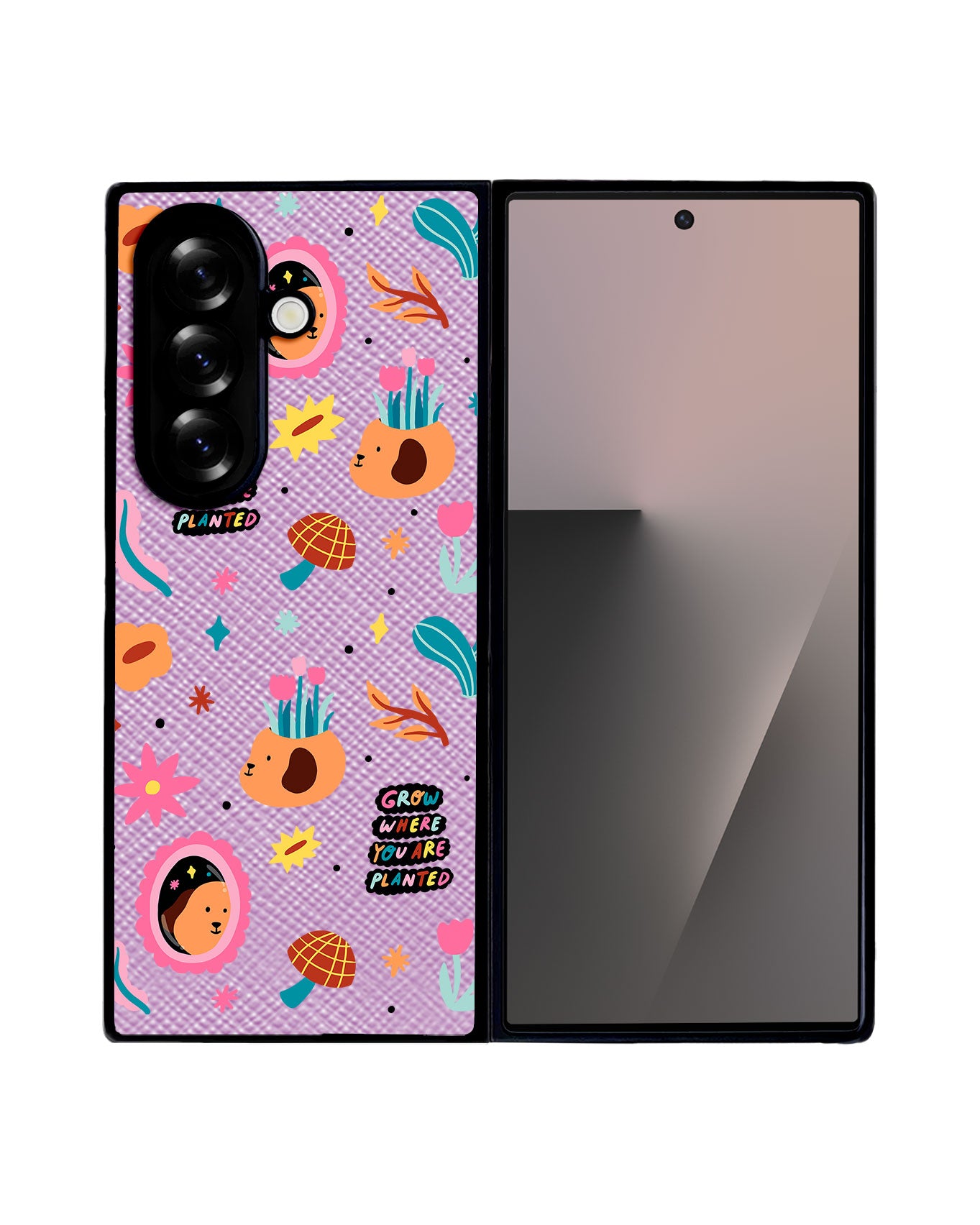 Android Flip / Fold Leather Grip - Grow and Bloom