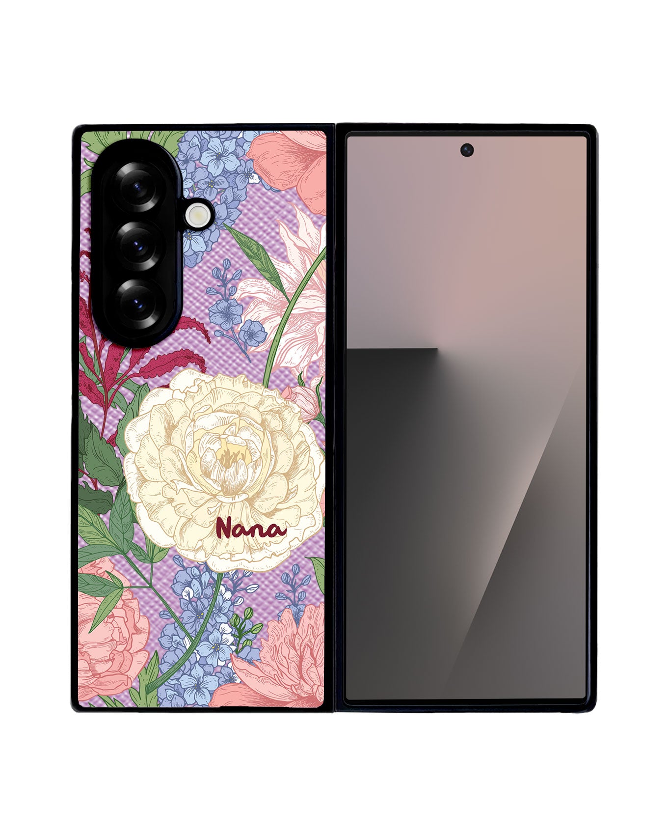 Android Flip / Fold Leather Grip - July Delphinium