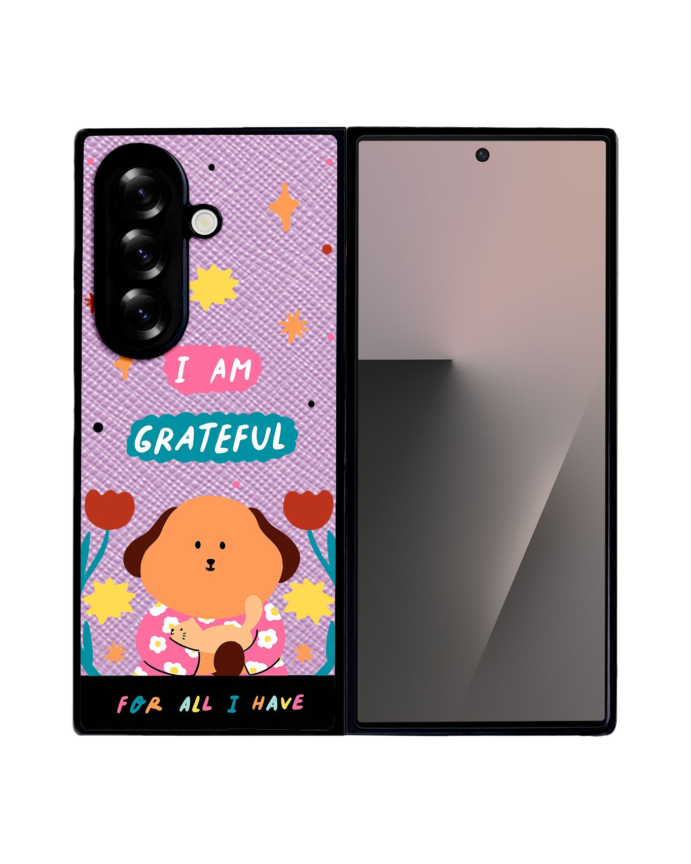 Android Flip / Fold Leather Grip - Kiku and the Cat