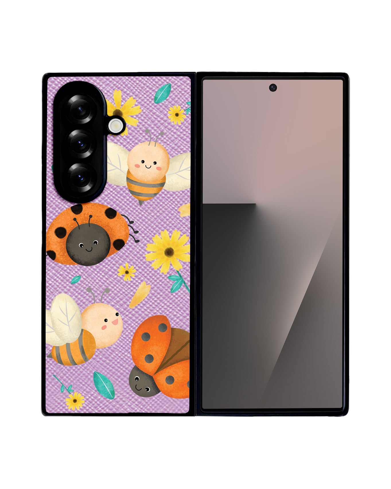 Android Flip / Fold Leather Grip - Lady Bug & Bee