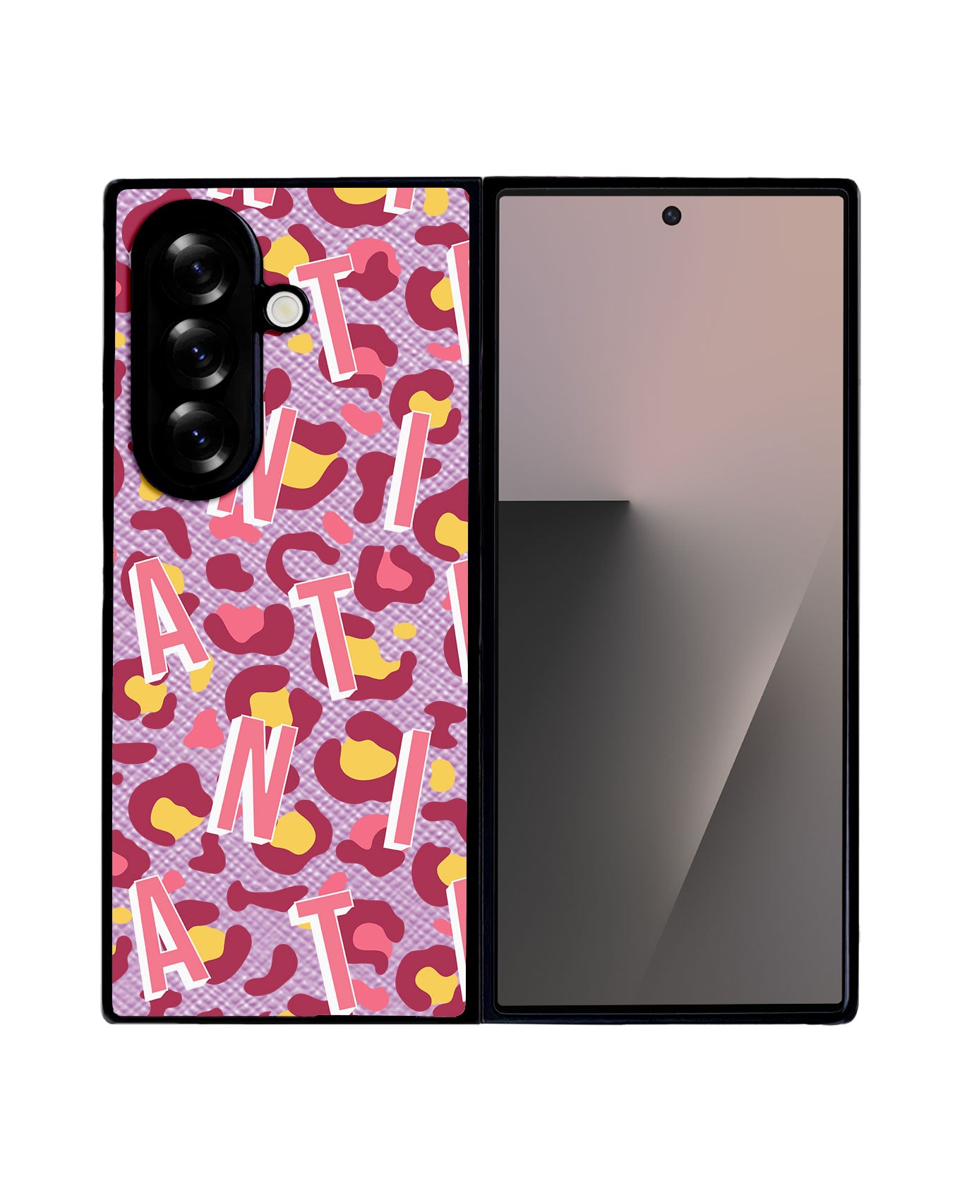 Android Flip / Fold Leather Grip - CUSTOM MONOGRAM 3.0 Leopard Monogram 3.0