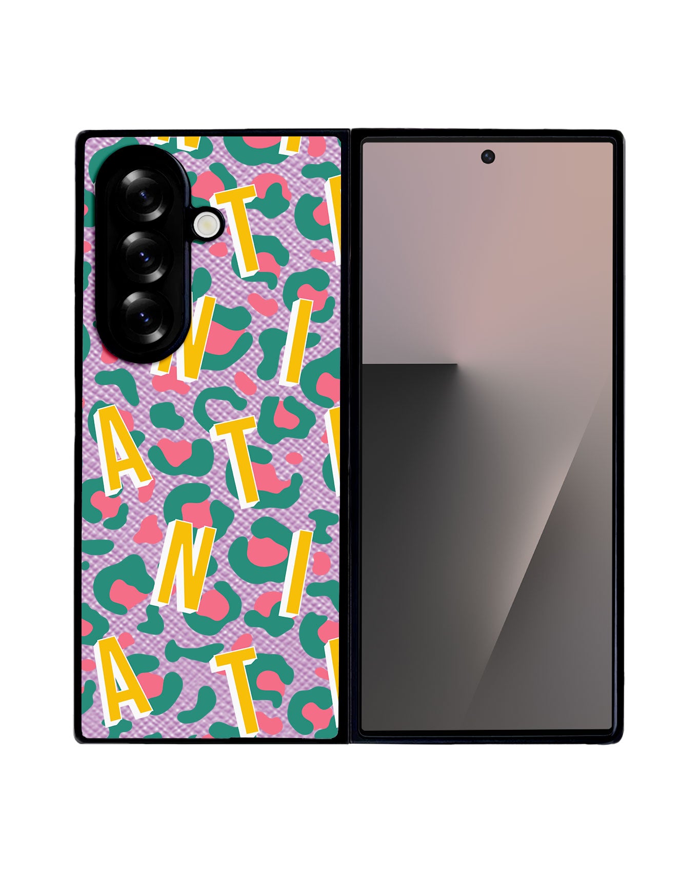 Android Flip / Fold Leather Grip - CUSTOM MONOGRAM 3.0 Leopard Monogram 4.0