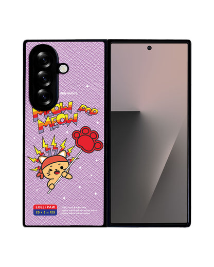 Android Flip / Fold Leather Grip - Meow Pop 1.0