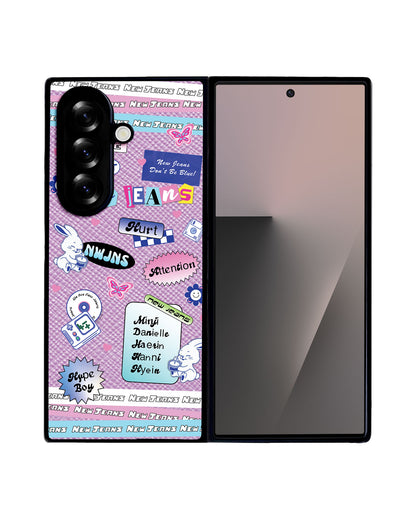 Android Flip / Fold Leather Grip - New Jeans Sticker Pack