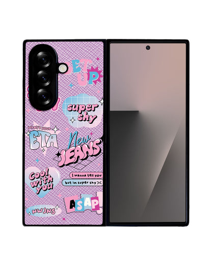 Android Flip / Fold Leather Grip - New Jeans Super Shy