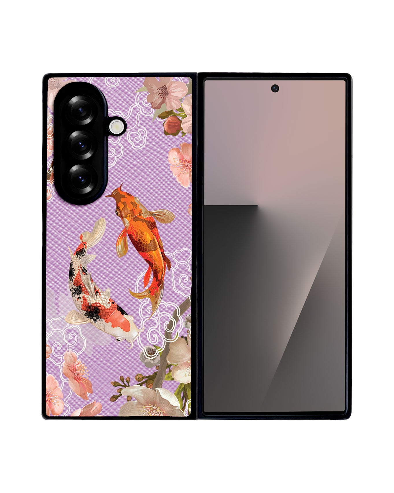 Android Flip / Fold Leather Grip - Oil Painting Koi
