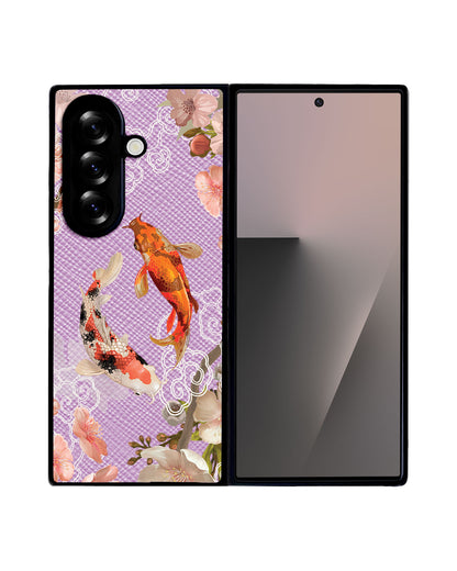 Android Flip / Fold Leather Grip - Oil Painting Koi