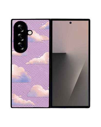 Android Flip / Fold Leather Grip - Pastel Clouds