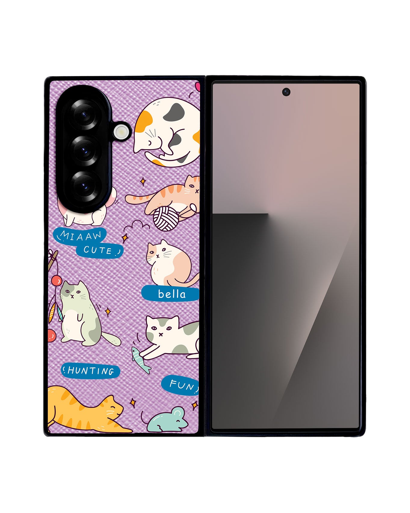 Android Flip / Fold Leather Grip - Playful Cat 2.0
