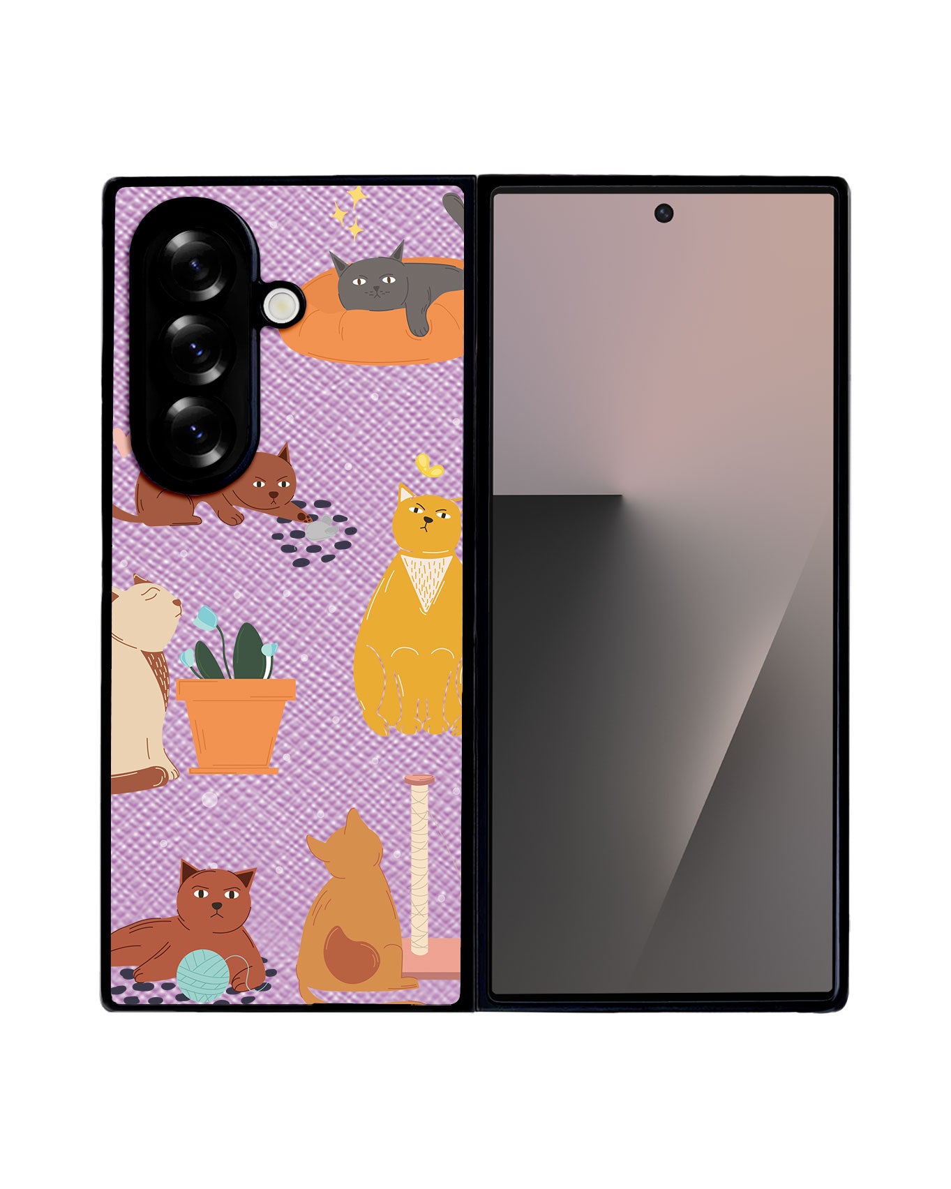 Android Flip / Fold Leather Grip - Playful Cat