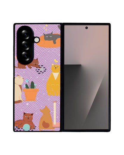 Android Flip / Fold Leather Grip - Playful Cat