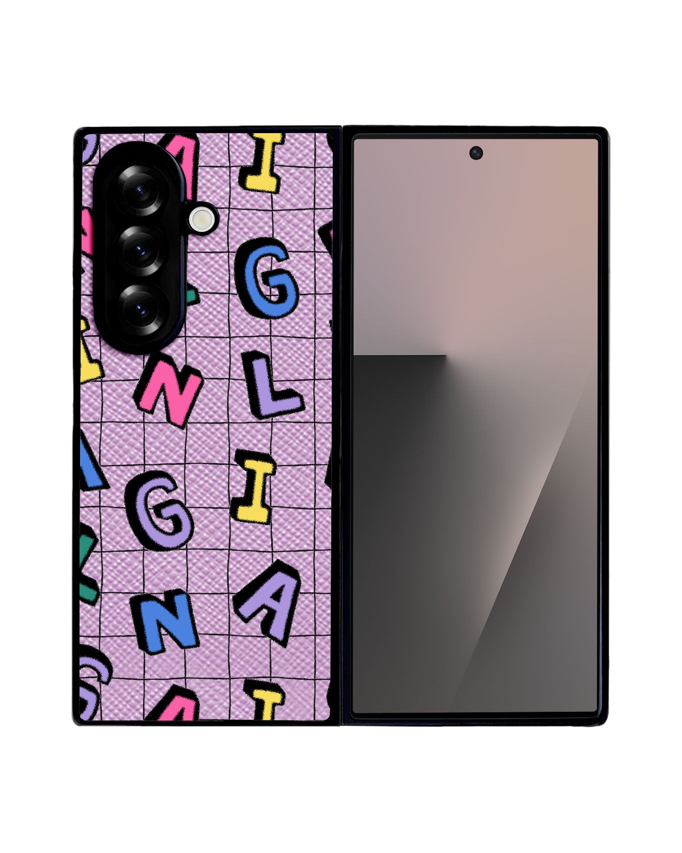 Android Flip / Fold Leather Grip - Playful Monogram 2.0