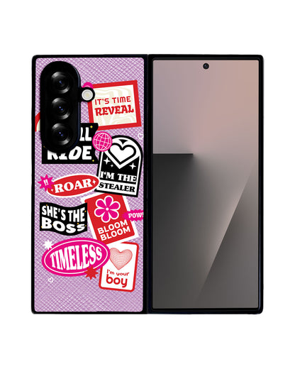 Android Flip / Fold Leather Grip - The Boyz Song Sticker Pack