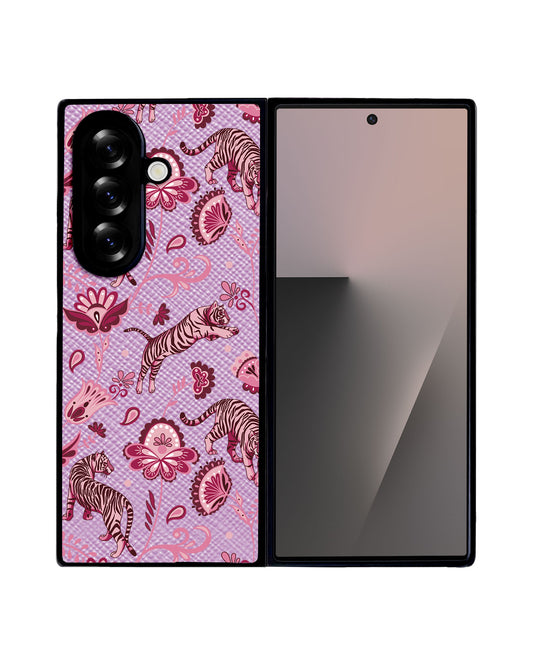 Android Flip / Fold Leather Grip - Tiger & Floral 2.0