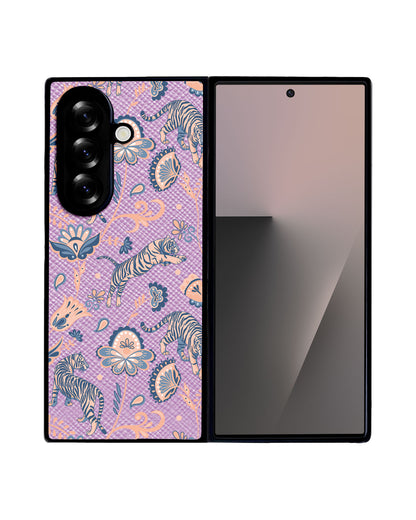 Android Flip / Fold Leather Grip - Tiger & Floral 5.0