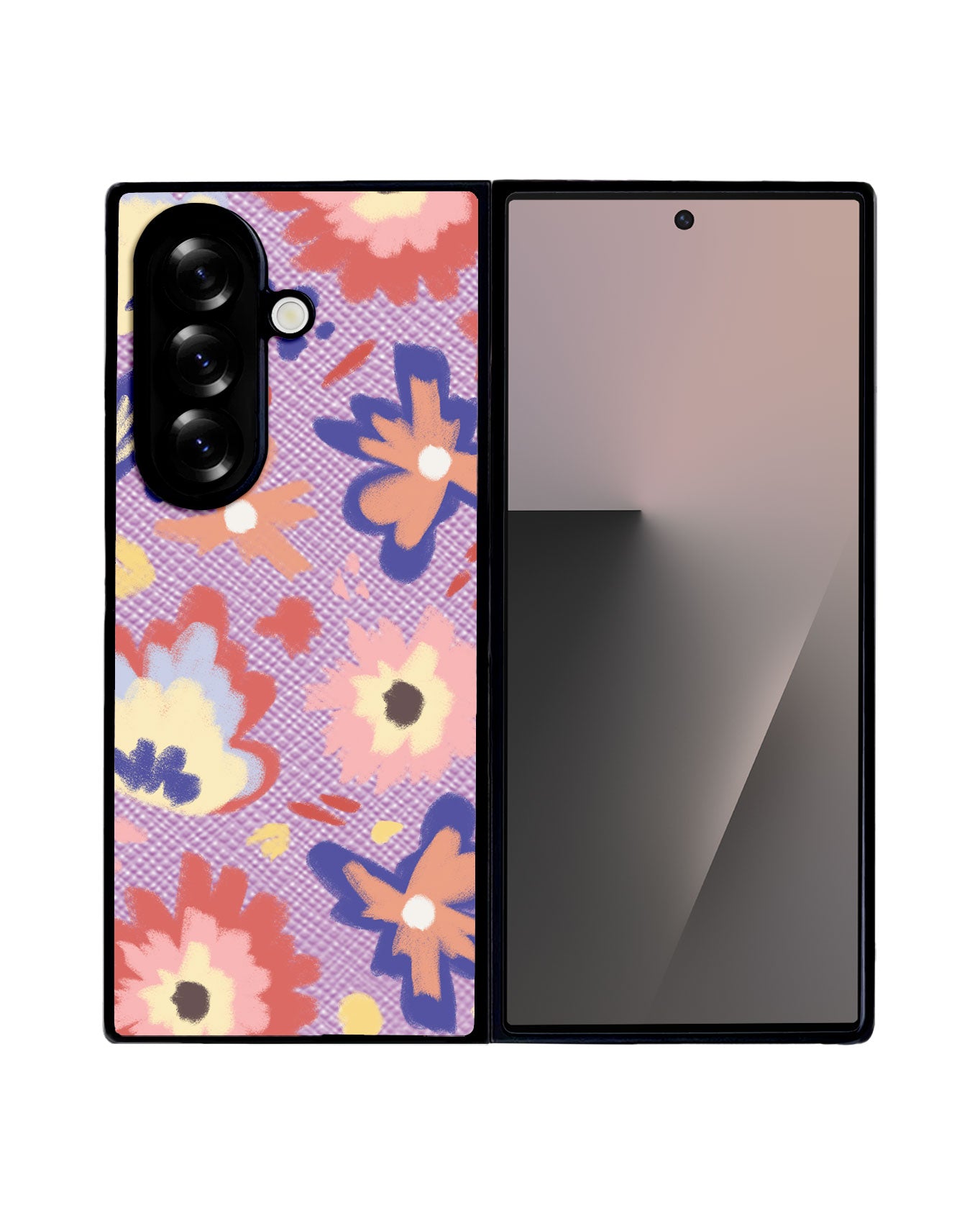 Android Flip / Fold Leather Grip - Flower Lovers