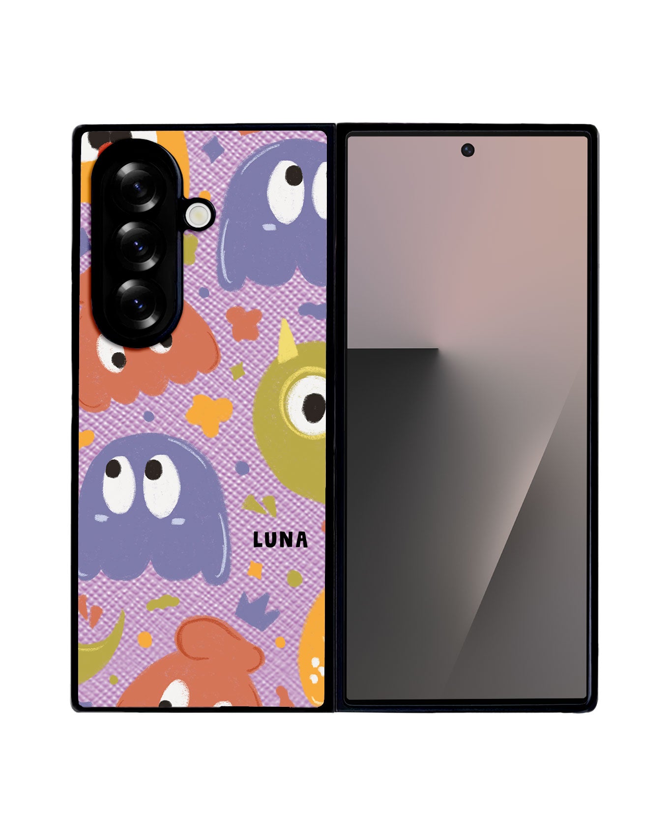 Android Flip / Fold Leather Grip - Cute Monster 1.0