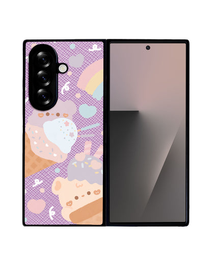 Android Flip / Fold Leather Grip - Ice Cream for Teddy