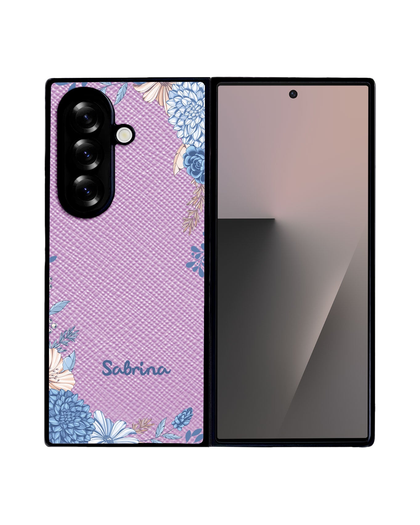 Android Flip / Fold Leather Grip - Blue Florals