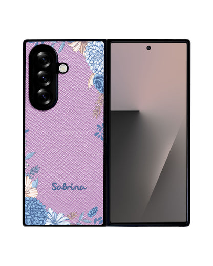 Android Flip / Fold Leather Grip - Blue Florals
