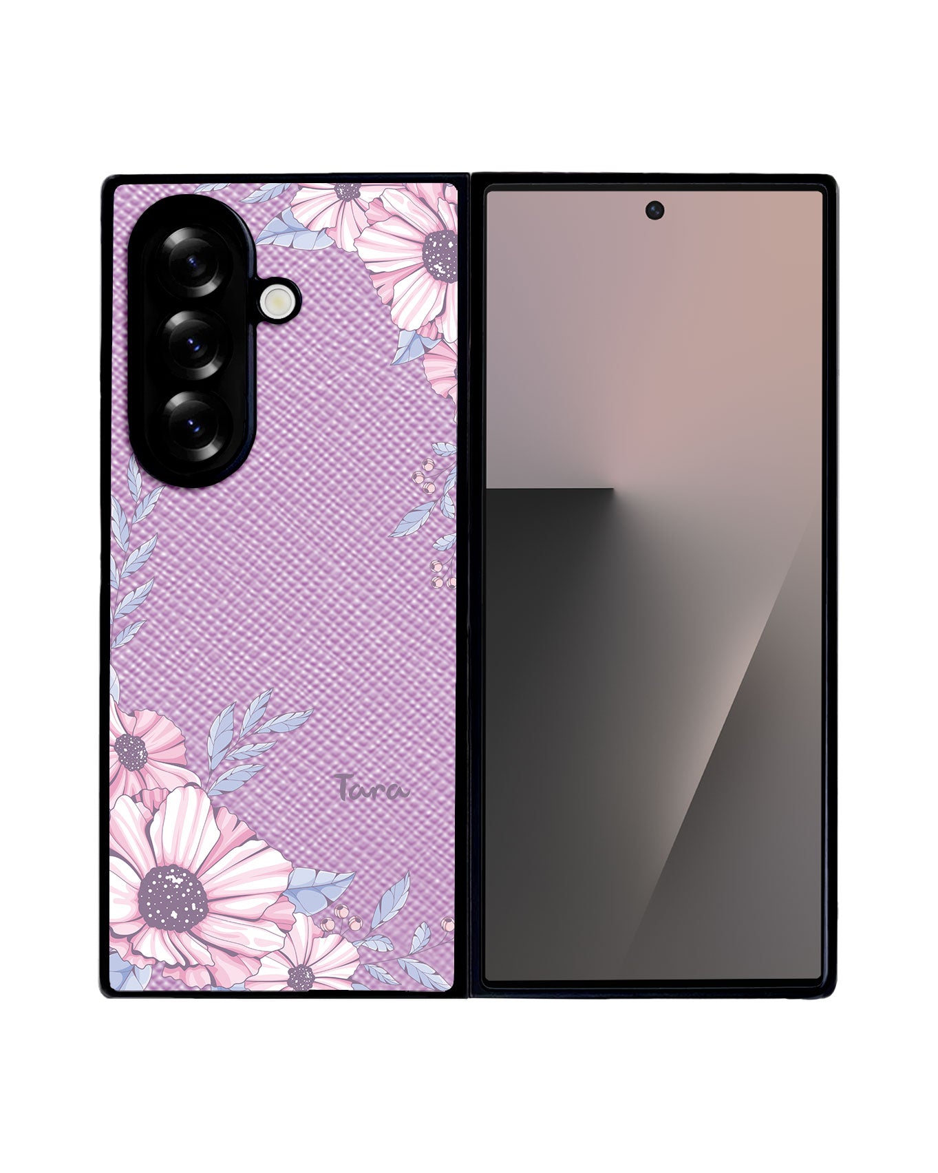Android Flip / Fold Leather Grip - Pink Blossom
