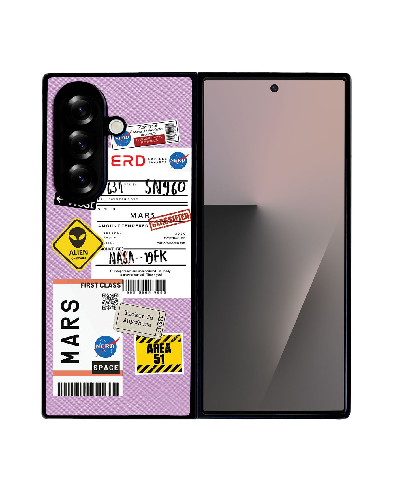 Android Flip / Fold Leather Grip - Ticket to Mars